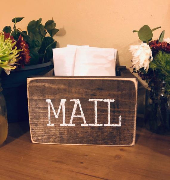 Rustic Mail Holder, mail box, Mail Organizer, desk organizer, rustic wood mail box, wood mail box, mail storage, Office Organizer by NativeRange