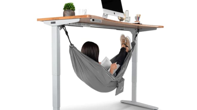 Squeeze in a Quick Nap at Work with This Under-Desk Hammock