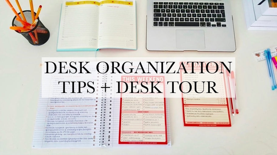 INFORMATION: In this video I am going to give you 5 tips for desk organisation and I am going to give you a desk tour