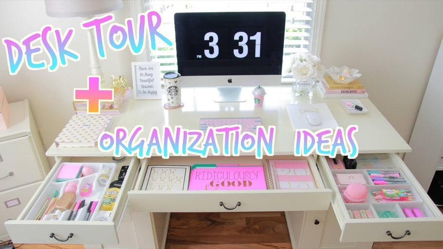 Hi guys, today I'm giving you a tour of my desk and showing you some desk organization ideas