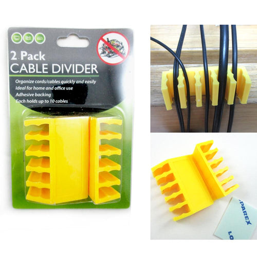 2 Slot Cable Grip Desk Organizer Desktop Wire Cord Usb Charger Holder 20 Cables