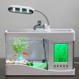 Usb Intelligent Mini Fish Tank Running LED With Water