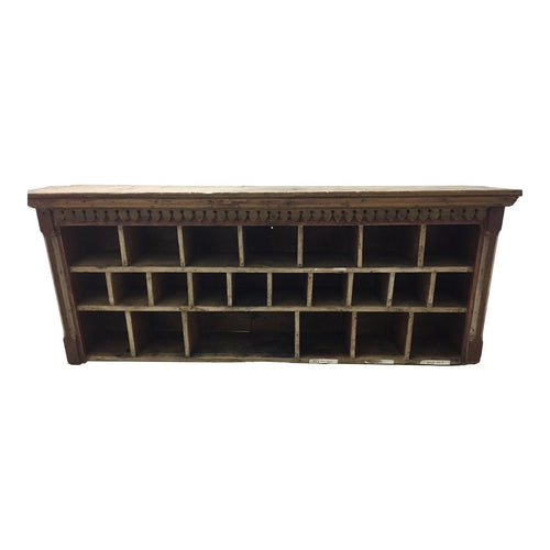 Vintage Wooden Desk Organizer, Mail Sorting Cabinet, Hutch
