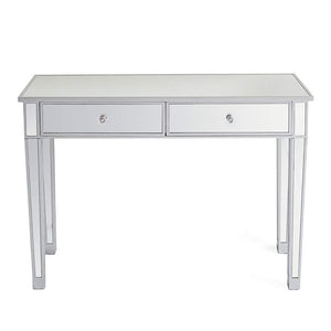 Save on ssline mirrored writing desk vanity dressing table desk for women with 2 drawers silver glass finish makeup table media console table