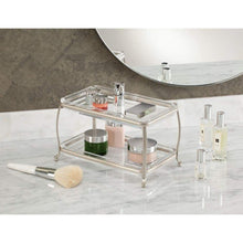 Load image into Gallery viewer, Discover the best idesign york plastic free standing double vanity tray 2 shelves storage for countertops desks dressers bathroom 10 5 x 6 5 x 6 satin silver and clear