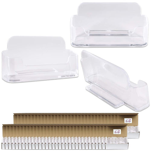Discover the best 1200 pack beauticom premium business name card holder desktop counter top acrylic plastic single display stand for professional personal home office use