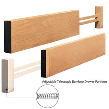 Load image into Gallery viewer, Explore unuber bamboo kitchen drawer dividers drawer organizers expandable drawer dividers separators organizers for in kitchen dresser bathroom bedroom desk baby drawer
