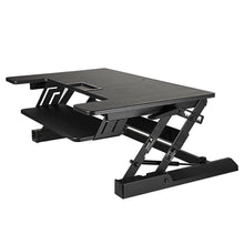 Load image into Gallery viewer, New smart art height adjustable sit to stand computer desk standing desk riser workstation standing table converter with 36 in x 22 in tabletop black