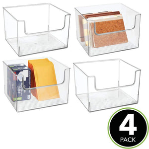 Shop here mdesign plastic open front home office storage bin container desk organizer tote for storing gel pens erasers tape pens pencils highlighters markers 12 wide 4 pack clear