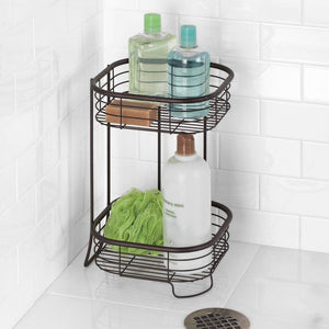 The best idesign forma metal wire free standing 2 tier shelves vanity caddy baskets for bathroom countertops desks dressers 9 5 x 9 5 x 15 25 bronze