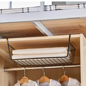 Try esupport under shelf storage basket hanging under cabinet wire basket organizer rack dormitory bedside corner shelves for kitchen pantry desk bookshelf cupboard