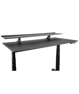 Stand Up Desk Store 60" Clamp-On Desk Shelf | Monitor Stand with Adjustable Height - Reduces Clutter on Your Standing Desk While Placing Your Monitors at a Comfortable Height, Black (60")