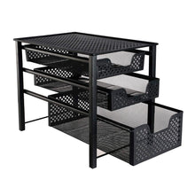 Load image into Gallery viewer, Shop for stackable 3 tier organizer baskets with mesh sliding drawers ideal cabinet countertop pantry under the sink and desktop organizer for bathroom kitchen office