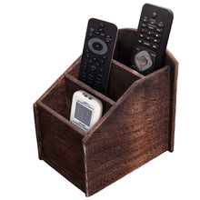 Load image into Gallery viewer, Rustic 3-Slot Wooden Remote Control Holder