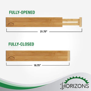 Get horizons adjustable stackable 100 eco friendly bamboo drawers set of 6 kitchen drawer desk dresser bathroom divide organize