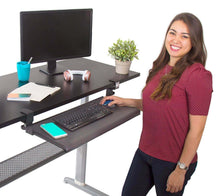 Load image into Gallery viewer, Storage stand steady easy clamp on keyboard tray large size no need to screw into desk slides under desk easy 5 min assembly great for home or office