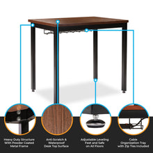 Load image into Gallery viewer, Discover the best small computer desk for home office 36 length table w cable organizer sturdy and heavy duty writing desk for small spaces and students laptop use damage free promise teak