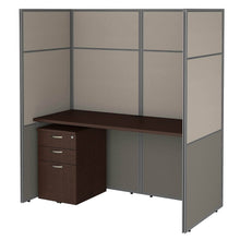 Load image into Gallery viewer, Related bush business furniture eodh26smr 03k easy office cubicle desk with file cabinet and 66h closed panels workstation 60wx60h mocha cherry