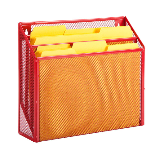 Mesh Vertical File Sorter, Red