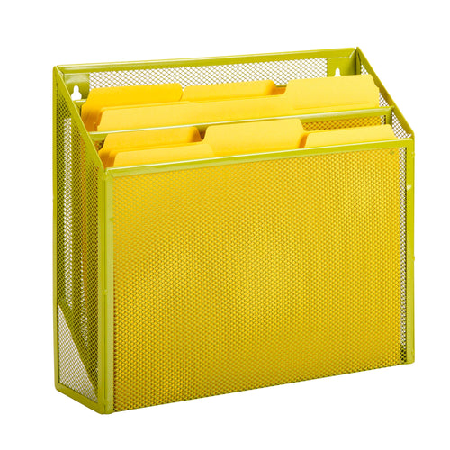 Mesh Vertical File Sorter, Lime