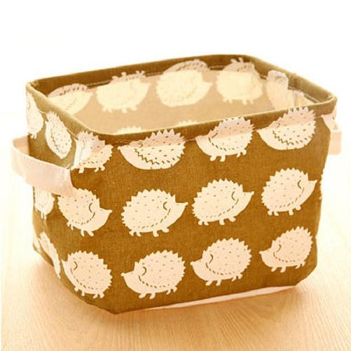 Cute Linen Home Storage Box Desk Organizer Folding Office Desk Storage Organizer 5 Colors Jewelry Cosmetic Makeup Box #83235